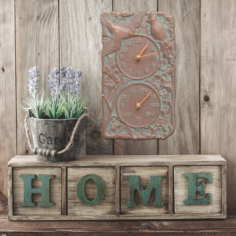 Whitehall Products Cardinal Indoor/Outdoor Wall Clock and Thermometer